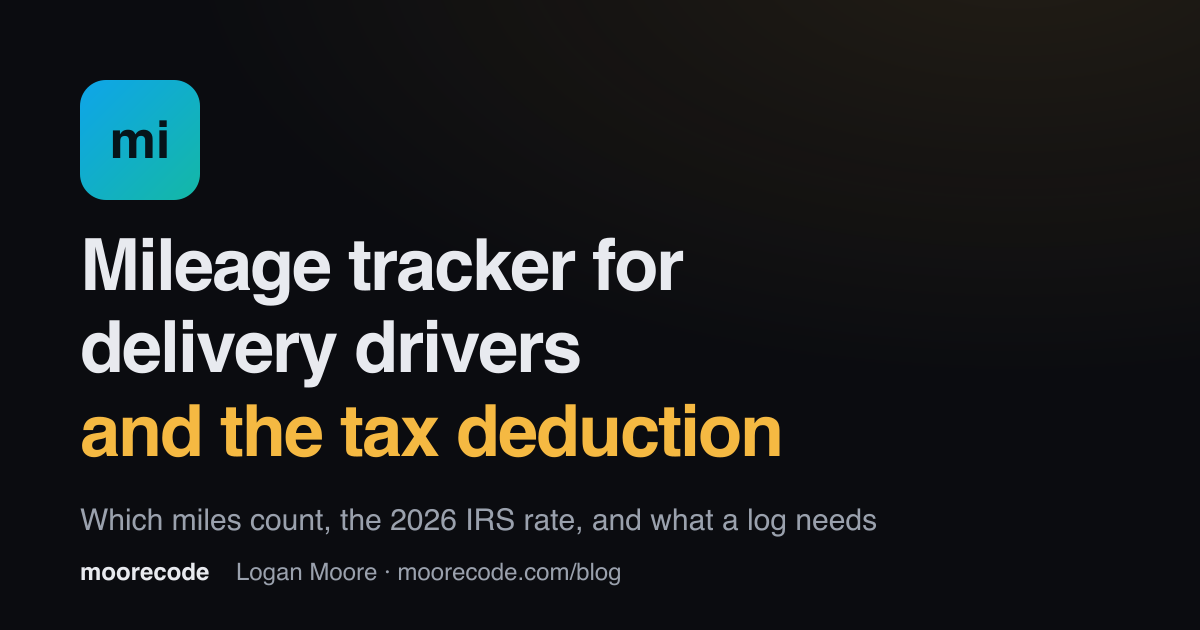 Cover for a post on the mileage tax deduction for delivery drivers.